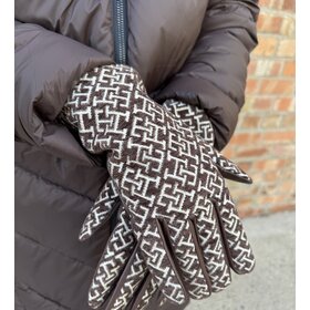 Tommy Hilfiger TH Monogram Jacq Leather Gloves