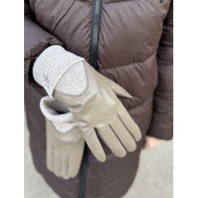 Tommy Hilfiger TH Script Leather Wool Gloves