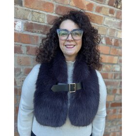 Elie Beaumont Faux Fur Scarf w/Belt