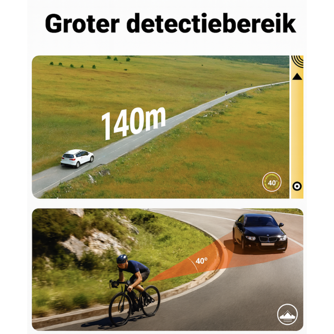 Coospo TR70 Smart Radar Rear Light – Compatible with Garmin, Wahoo, Hammerhead, Sigma, Mio, etc.