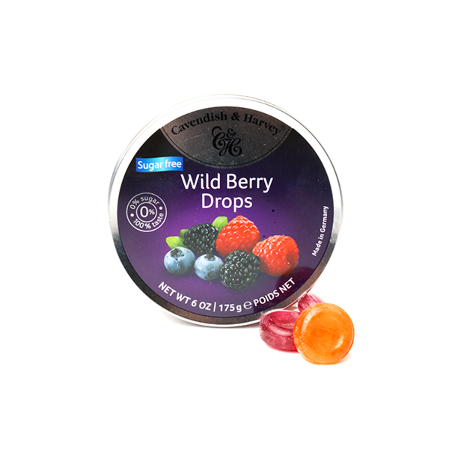 Wild Berry Drops Suikervrij | Cavendish & Harvey 175g | Dropgigant