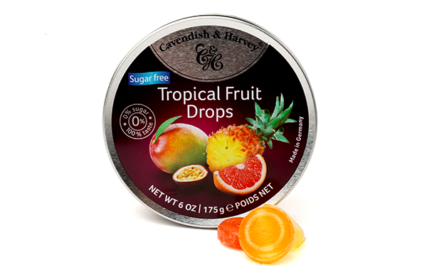Cavendish & Harvey Tropical Fruit Drops Zuurtjes Suikervrij van Cavendish & Harvey