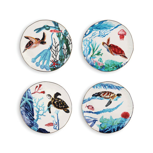 &Klevering Plate ocean set van 4 &Klevering Plate ocean set van 4
