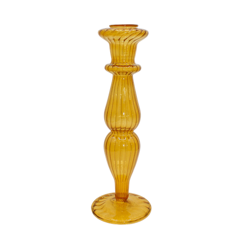 À la collection Kandelaar glas 'Classic' mosterd À la collection Kandelaar glas 'Classic' mosterd