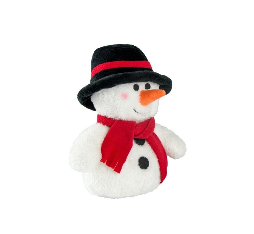 Pluche sneeuwpop knuffel met rode sjaal