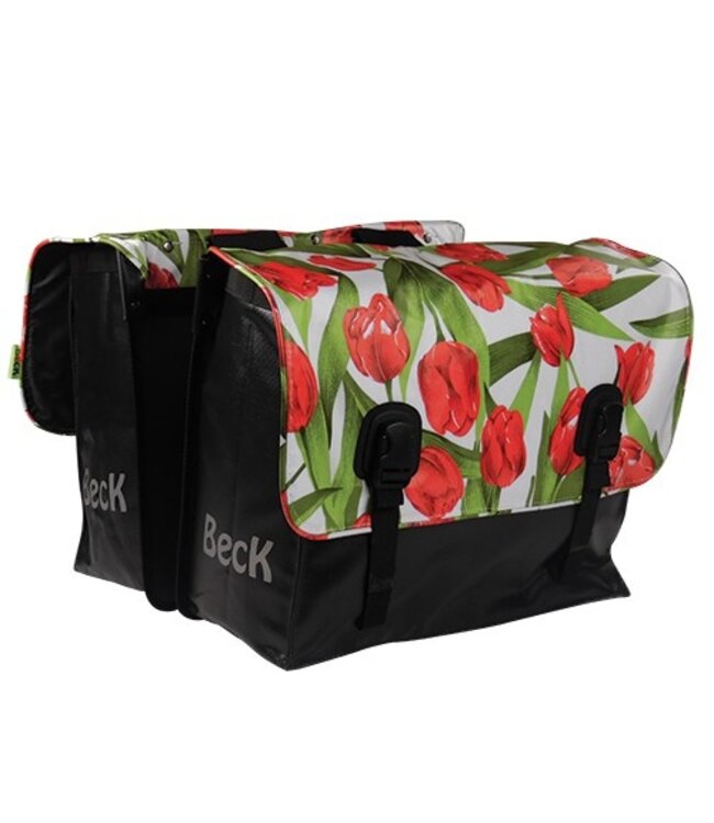 BECK Classic Rode Tulpen Dubbele Fietstas 46 Liter