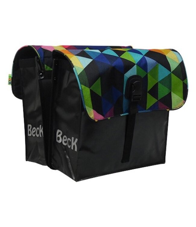 Beck Small Dubbele Fietstas Colored Triangles 35 Liter