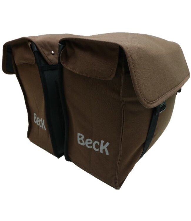 Beck Canvas Small Dubbele Fietstas Bruin 35 Liter