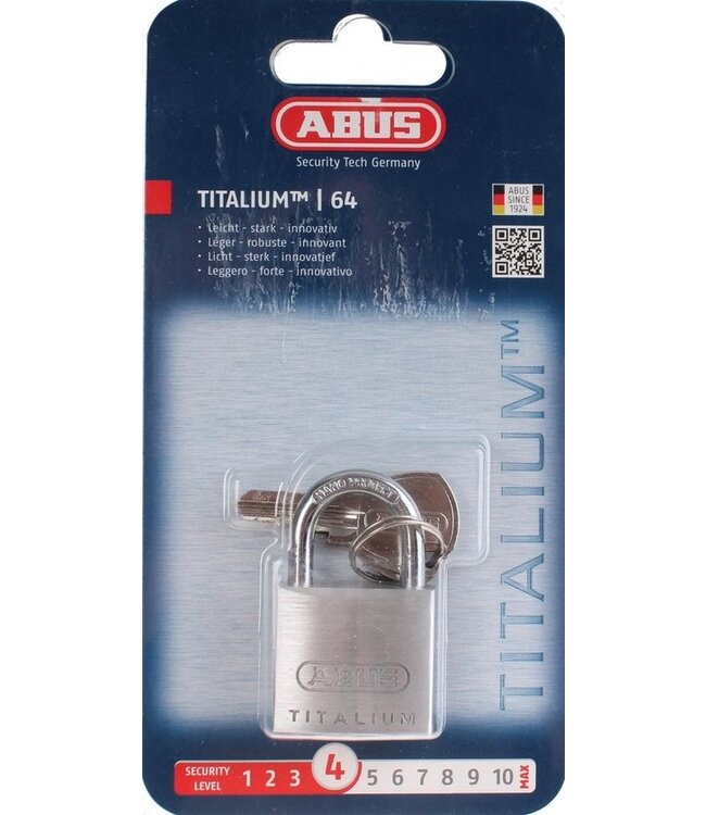 Abus Titalium Hangslot 30X5 mm Zilver