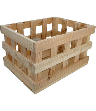 Woodybox Fietskrat houten raster 20L 40x29x24cm