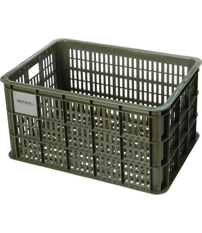 Basil fietskrat L moss green 40L recycled