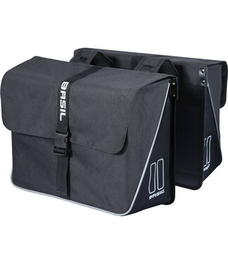 Basil Basil fietstas dubbel Forte black black 35L