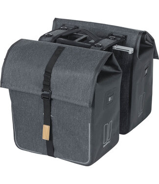 Basil Basil fietstas dubbel Urban dry charcoal melee MIK 50L