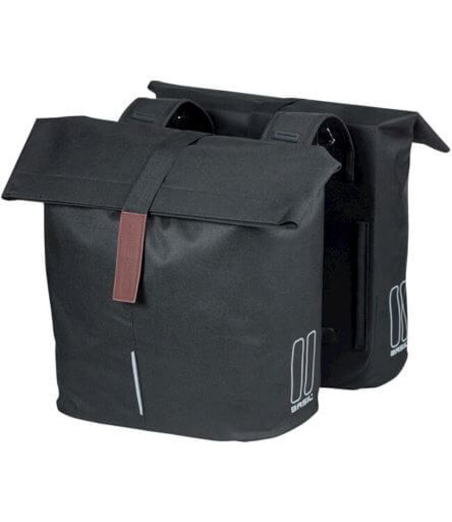 Basil fietstas dubbel City zwart 28-32L