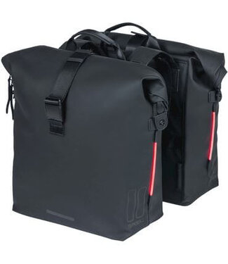 Basil Basil fietstas dubbel SoHo Nordlight night zwart 41L