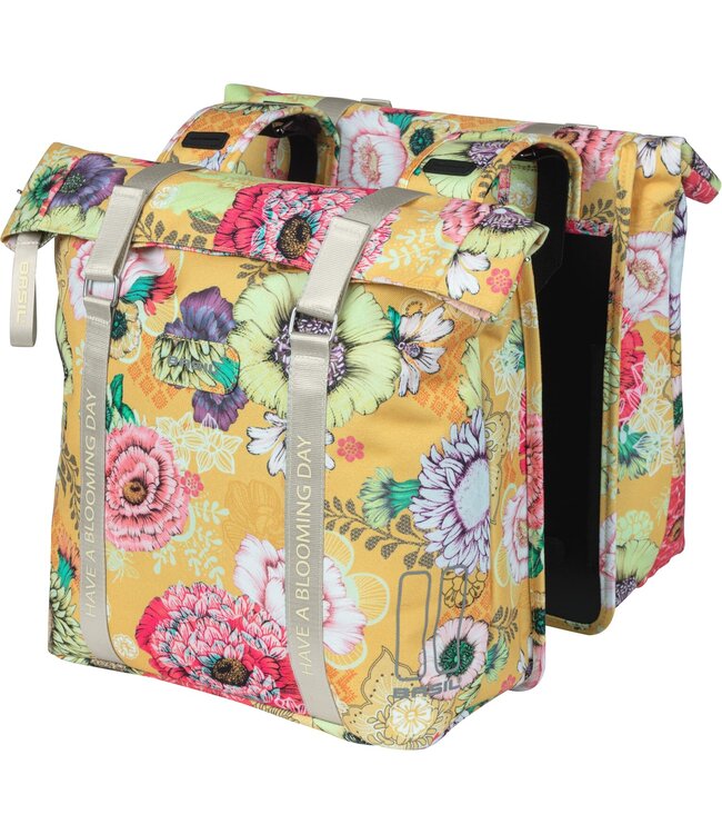 Basil fietstas dubbel Bloom Field yellow 28-35L