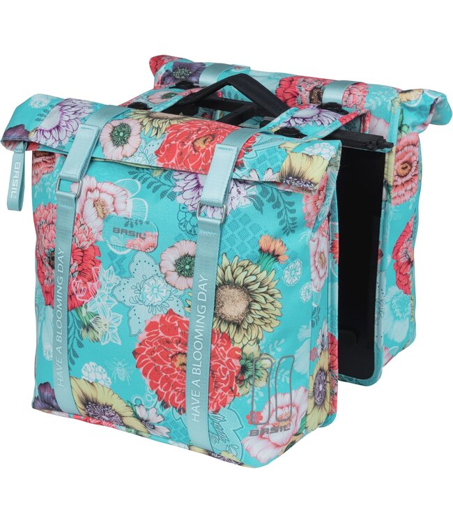 Basil fietstas dubbel Bloom Field blue MIK 28-35L