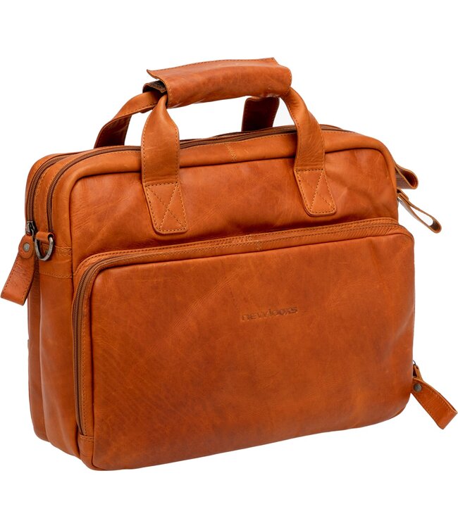 New Looxs laptoptas Cali leer cognac 17L 15 inch