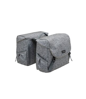 New Looxs New Looxs fietstas dubbel Mondi Joy Ivy grey Racktime 38L