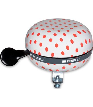 Basil Basil bel Ding Dong 80mm Polkadot wit/rood