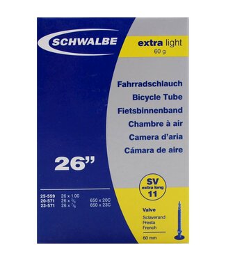 Schwalbe Schwalbe bnb SV11 Extra Light 26 x 3/4 - 1.00 fv 60mm