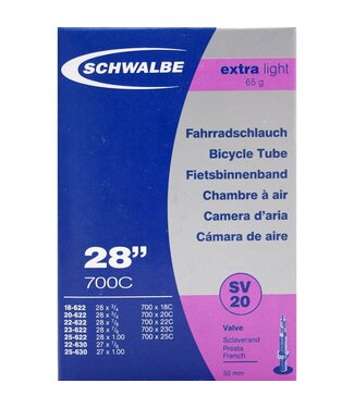 Schwalbe Schwalbe bnb SV20 Extra Light 28 x 0.75 - 1.00 fv 50mm