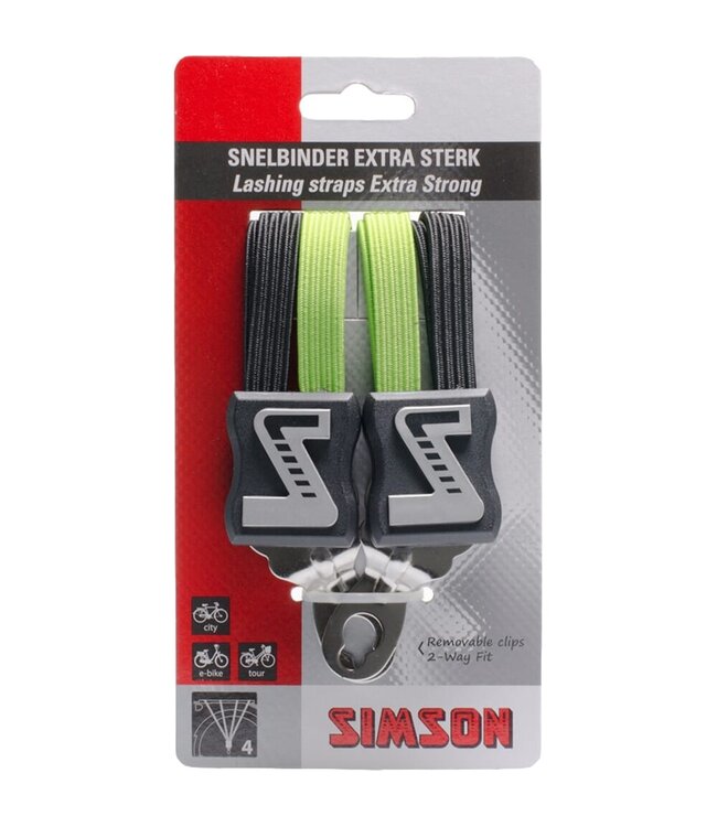 Simson snelbinder extra strong zwart/groen