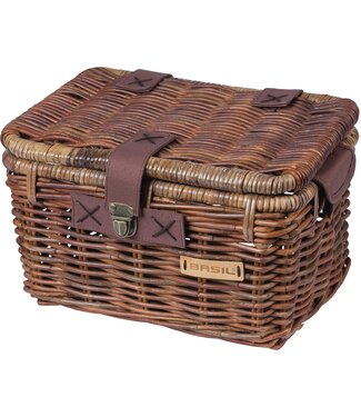 Basil Basil mand riet Denton S 19L + deksel brown 35x24x20cm