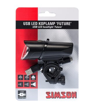 Simson Simson koplamp Future usb 30 lux stuurbocht