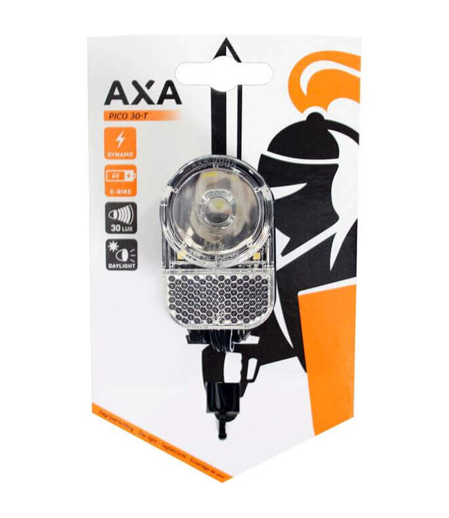 Axa koplamp Pico T led switch aan/uit dynamo 30 lux zwart