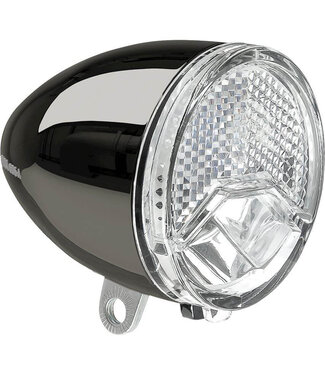 AXA Axa koplamp 606 15 lux dynamo Steady Auto dark chrome