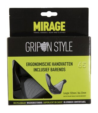 Mirage Mirage handvatten Grips in Style 134mm zwart/grijs met baren