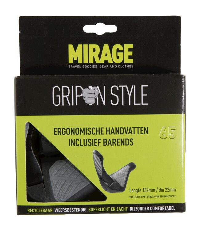 Mirage handvatten Grips in Style 134mm zwart/grijs met baren