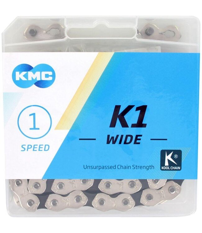 KMC ketting K1 1/8 wide silver/black 110s