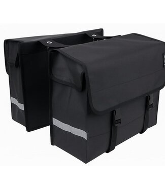 Rieba® Rieba® Dubbele Fietstas 48 Liter - Reflectoren - Zwart - 100% Waterdicht - Ruim & Sterk - Elektrische Fiets - Stadsfiets - Universele Bevestiging