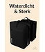 Rieba® Dubbele Fietstas 46 Liter Rolltop - Zwart - Hoogwaardig Materiaal - 100% Waterdicht - Moderne Uitstraling - Universele Bevestiging - Reflectie - Extra Voorvak - Fietstassen Stadsfiets en Elektrische Fiets