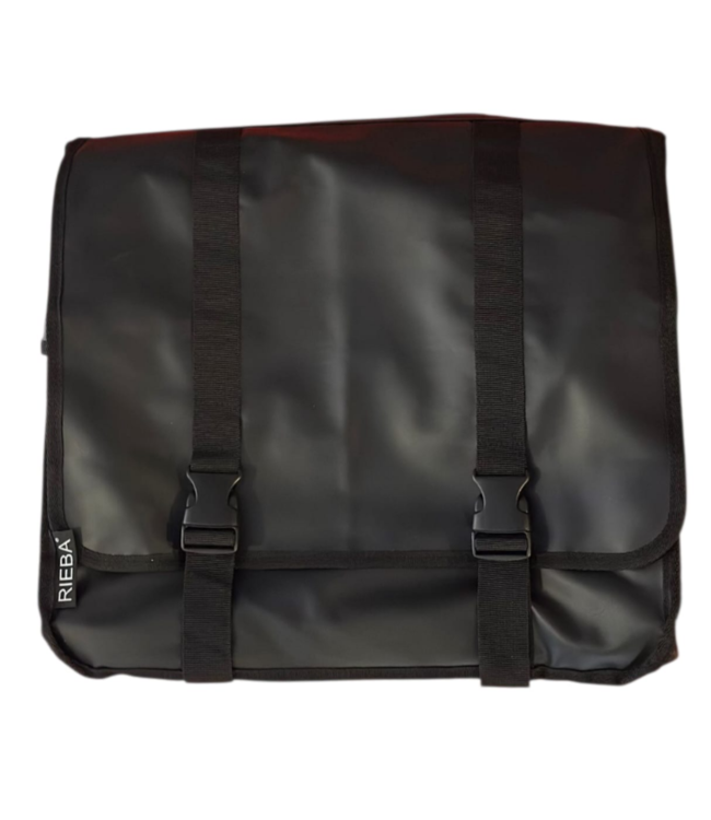 Rieba® Dubbele Fietstas XL - 48 liter - Reflectoren - Zwart - Waterdicht - Zeer Ruim - Elektrische Fiets - Stadsfiets - Universele Bevestiging