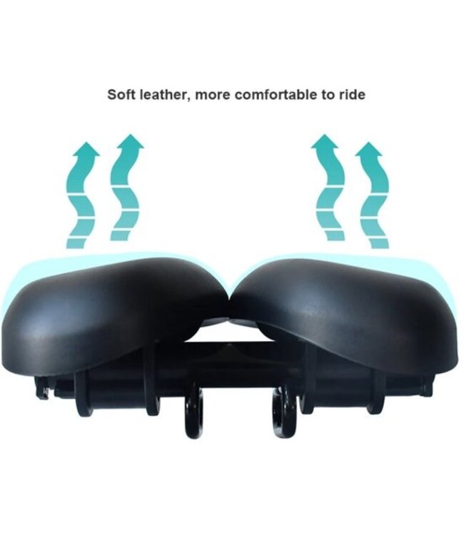 Rieba® Fietszadel Comfortabel & Neusloos – Zadel Fiets Heren & Dames - Tegen Zadelpijn - Ergonomisch & Verstelbaar – Schokdempend – Medisch Zadel - Zwart