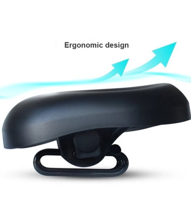 Rieba® Fietszadel Comfortabel & Neusloos – Zadel Fiets Heren & Dames - Tegen Zadelpijn - Ergonomisch & Verstelbaar – Schokdempend – Medisch Zadel - Zwart