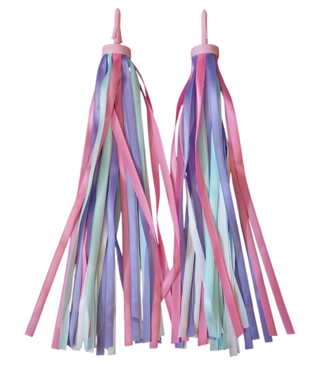 Rieba® Fietsslot 4-delige Meisjes Set - Kinderslot voor Kinderfiets - Inclusief Fietsbel - Stuurslingers & Handvatten - Accessoires voor Kinderen - Fiets Kind - Roze / Paars