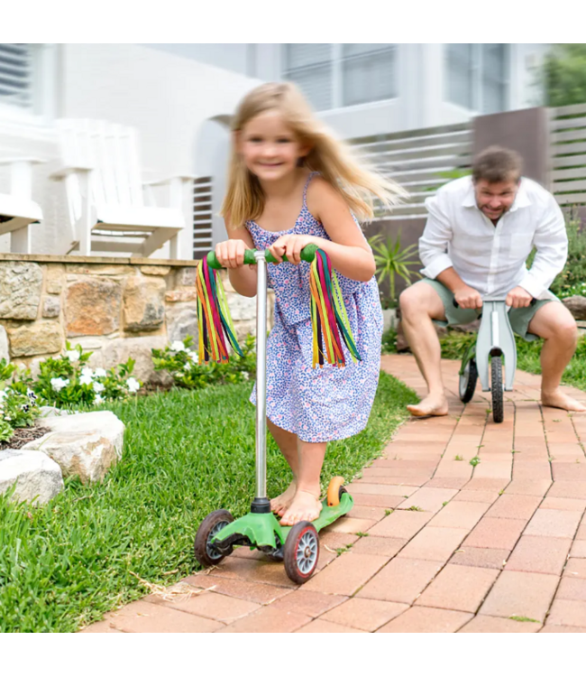 Rieba® Fietsslot 4-delige Meisjes Set - Kinderslot voor Kinderfiets - Inclusief Fietsbel - Stuurslingers & Handvatten - Accessoires voor Kinderen - Fiets Kind - Roze / Paars