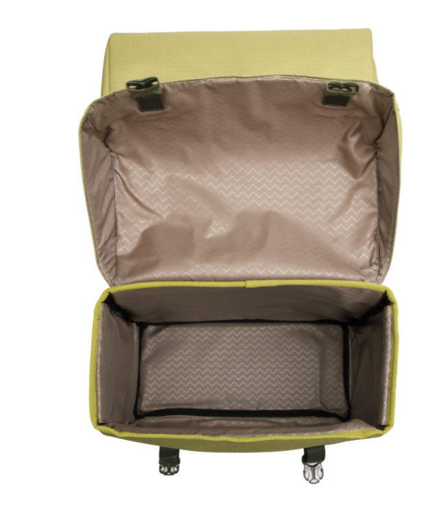 New Looxs ® Oslo Joli Double - Dubbele Fietstas - Geschikt voor elke Bagagedrager - Ook voor Electrische Fietsen - 100% Gerecycled Polyester - Stevig, Ruim en Vormvast - 37L - Olive-Yellow
