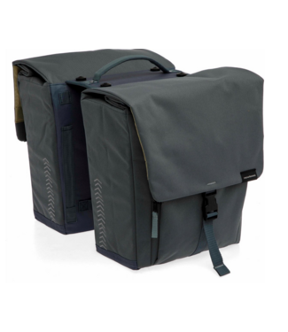New Looxs New Looxs ® Tulum Double MIK - Dubbele Fietstas - 100% Gerecycled Polyester - Geschikt voor Elektrische Fietsen - Voor MIK-Bagagedrager - Afneembare Fietstas - 32 Liter - Grey-Green
