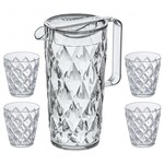 Koziol Koziol  - Karaf - Kunststof  - 1,6 L - transparant helder - set met 4 glazen