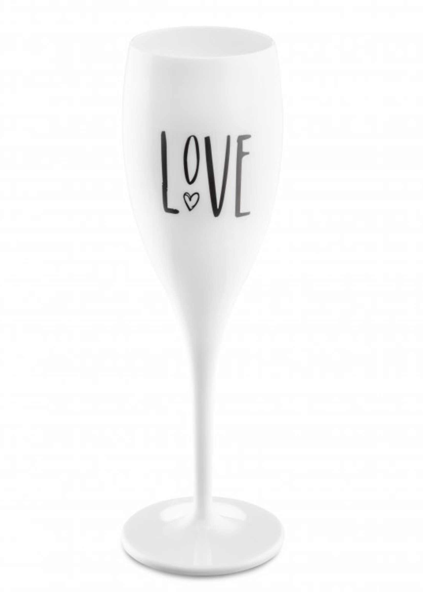 Koziol Koziol Champagneglas - Cheers No.1 Love - 100 ml - Cotton white - Set van 6