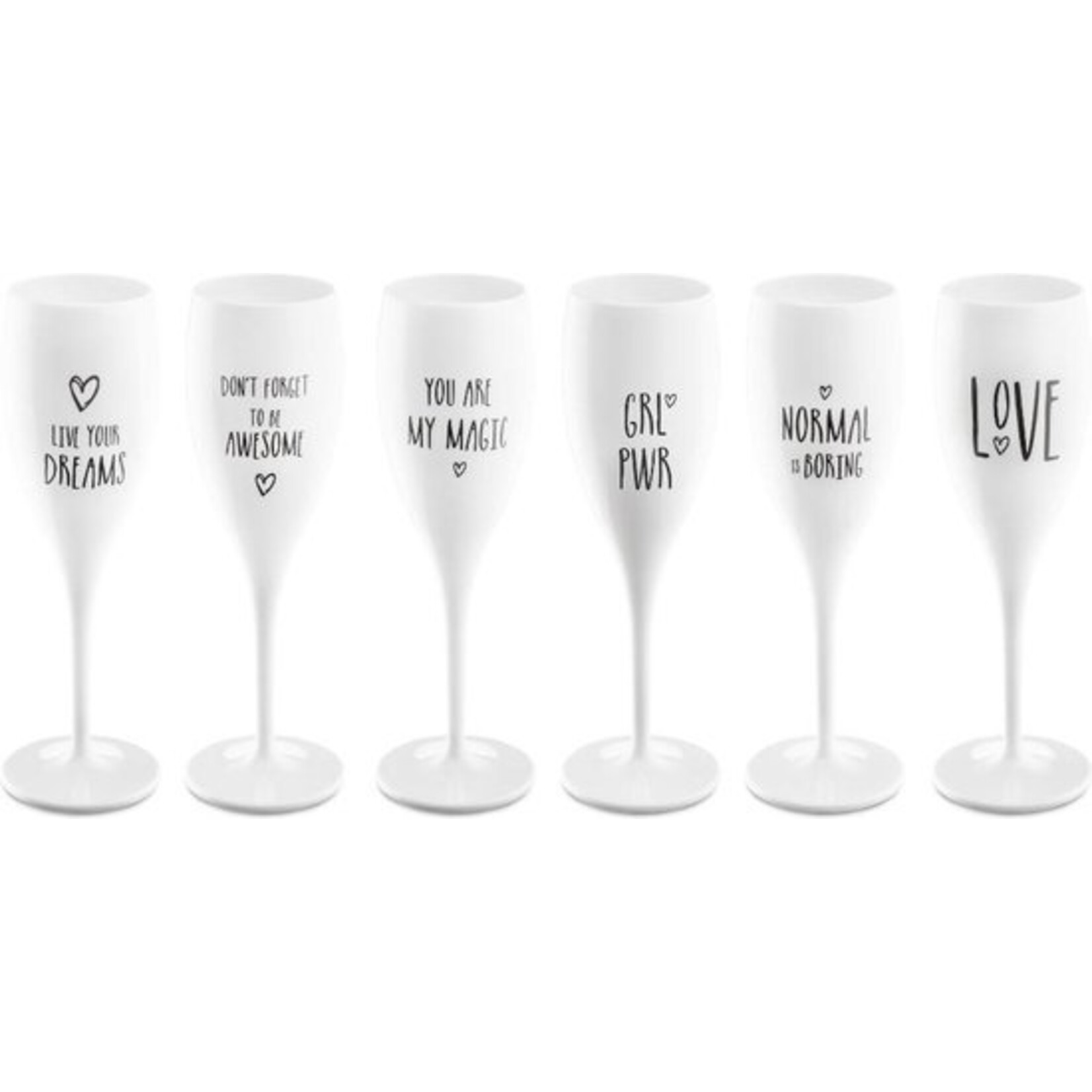 Koziol Koziol Champagneglas - Cheers No.1 - set van 6 - assortiment