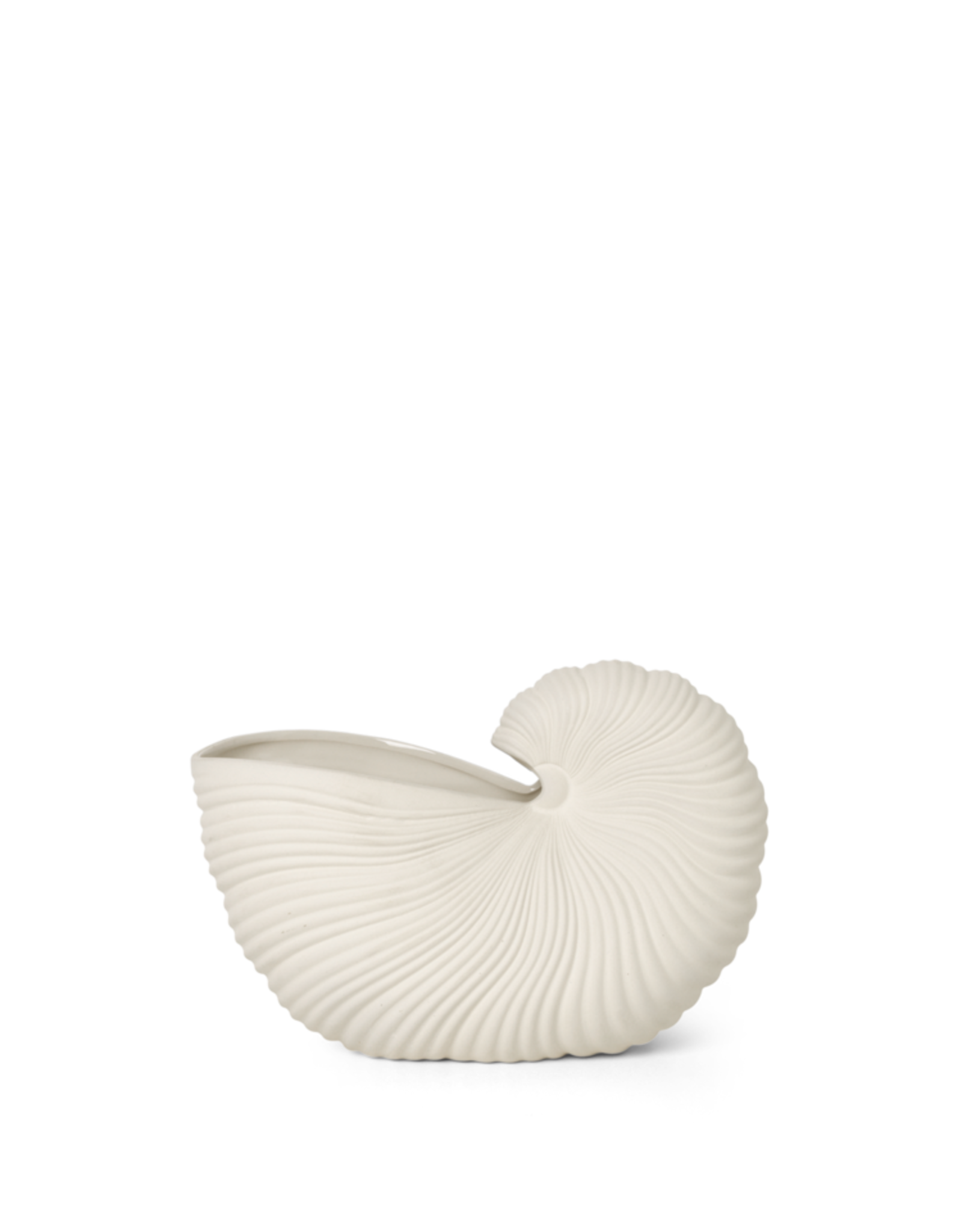 Merkloos Ferm Living Pot en porcelaine Shell blanc