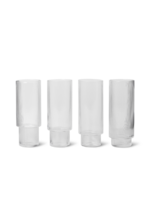 Ferm Living Ferm Living Ripple Longdrink Glass - Set of 4 - transparent