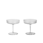 Ferm Living Ferm Living Verre à champagne Ripple - Lot de 2 - transparent