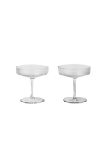 Ferm Living Ripple Champagneglas - Set van 2 - helder